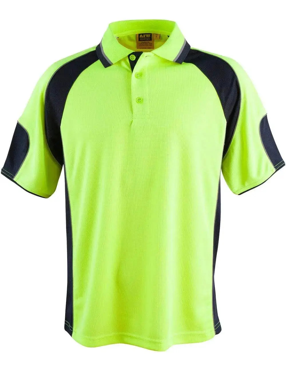 High-vis Polo - Unisex SW61 Work Wear Australian Industrial Wear 2XS Fluoro Yellow/Navy